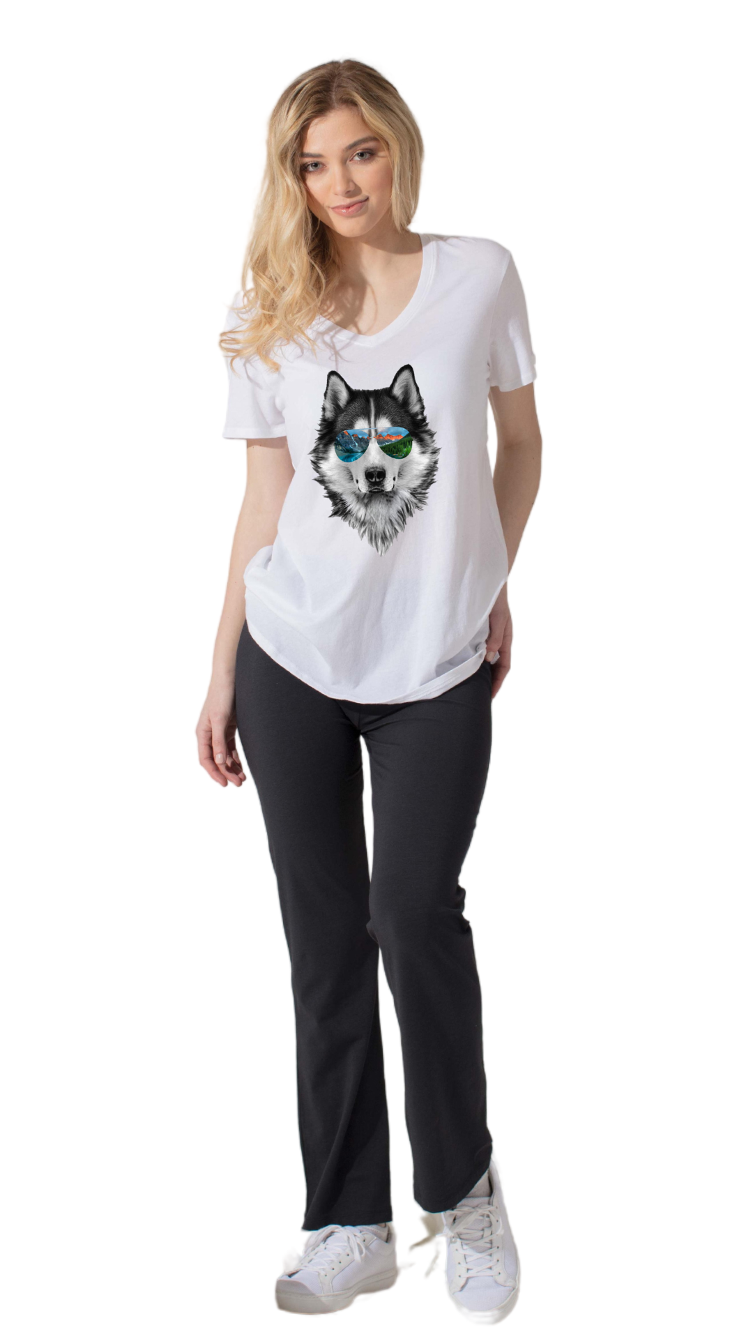 Short sleeve V-Neck t-shirt Animal Print Oversized/ SSV09PM