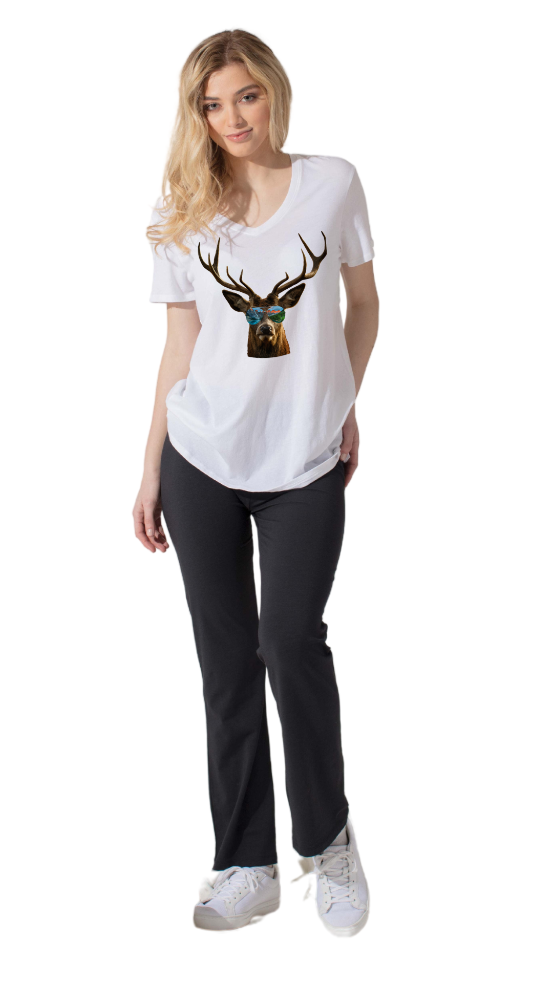 Short sleeve V-Neck t-shirt Animal Print Oversized/ SSV09PM