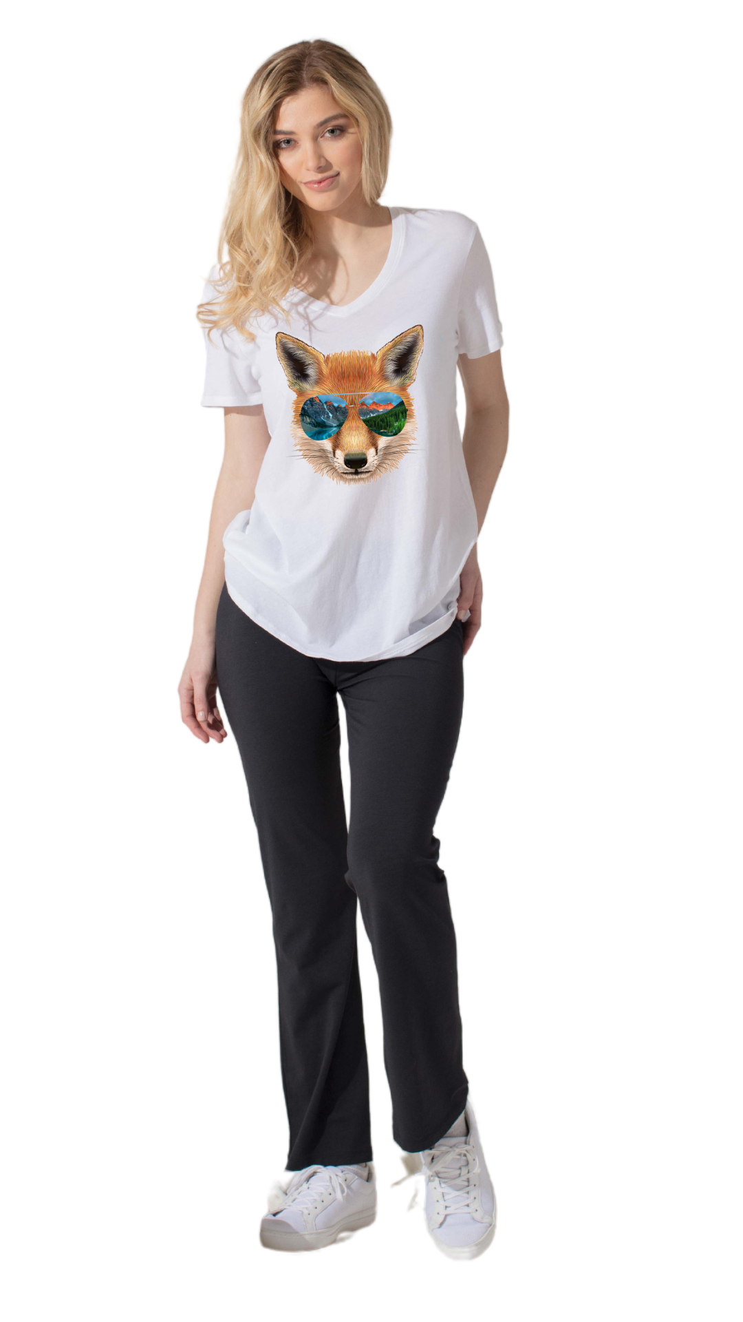 Short sleeve V-Neck t-shirt Animal Print Oversized/ SSV09PM