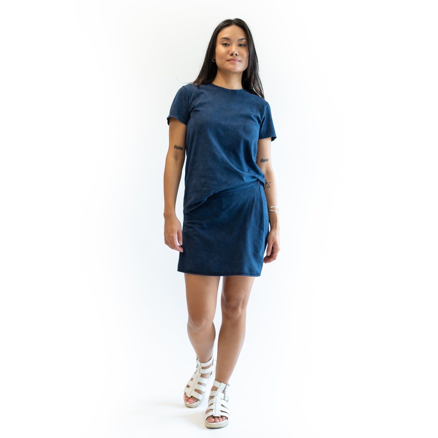 Short sleeve Crewneck 100P Denim