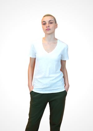 Short Sleeve V-Neck PIMA Sheer Slub